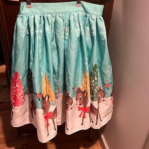 Reindeer Love Holiday Novelty Print Circle Skirt by the oblong box shop